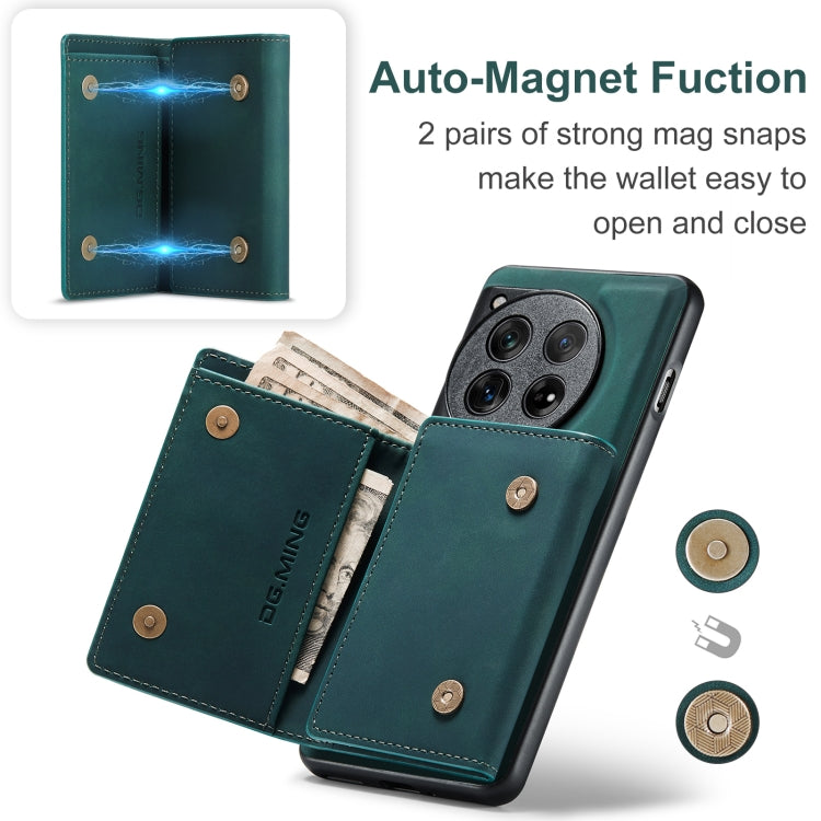 For OnePlus 12 DG.MING M1 Series 3-Fold Multi Card Wallet + Magnetic Phone Case(Green) - free shipping - PMC TechLife - Order now!