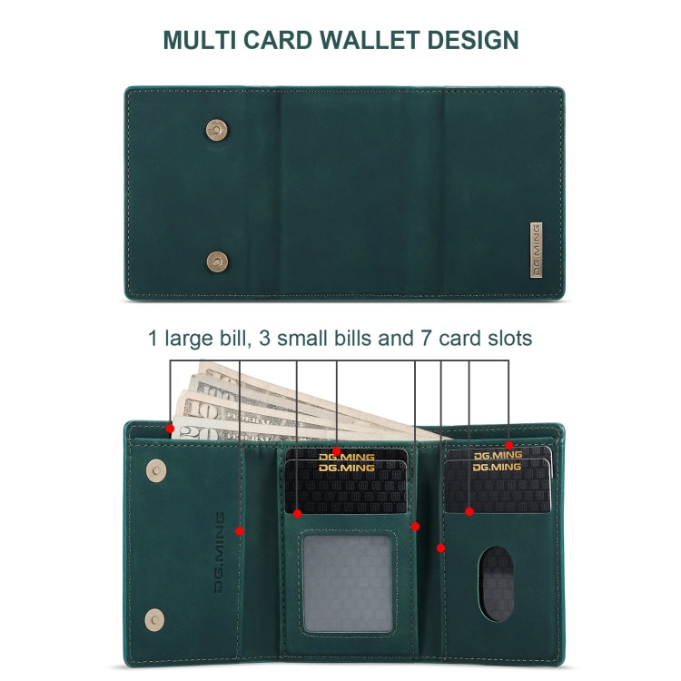For OnePlus 12 DG.MING M1 Series 3-Fold Multi Card Wallet + Magnetic Phone Case(Green) - free shipping - PMC TechLife - Order now!
