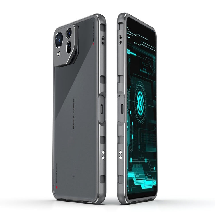 For ASUS ROG Phone 8 Lens Protector + Metal Frame Phone Case(Silver) - ASUS Cases by PMC TechLife | Online Shopping South Africa | PMC TechLife | Buy Now Pay Later Mobicred
