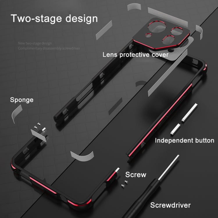 For ASUS ROG Phone 8 Lens Protector + Metal Frame Phone Case(Black Red) - ASUS Cases by PMC TechLife | Online Shopping South Africa | PMC TechLife | Buy Now Pay Later Mobicred