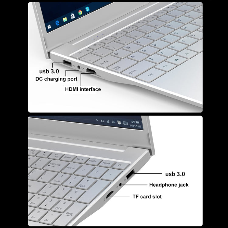V8 15.6 inch Ultrathin Laptop, 12GB+256GB, Windows 10 Intel Jasper Lake N5095 Quad Core(Silver) - Others by PMC Jewellery | Online Shopping South Africa | PMC Jewellery