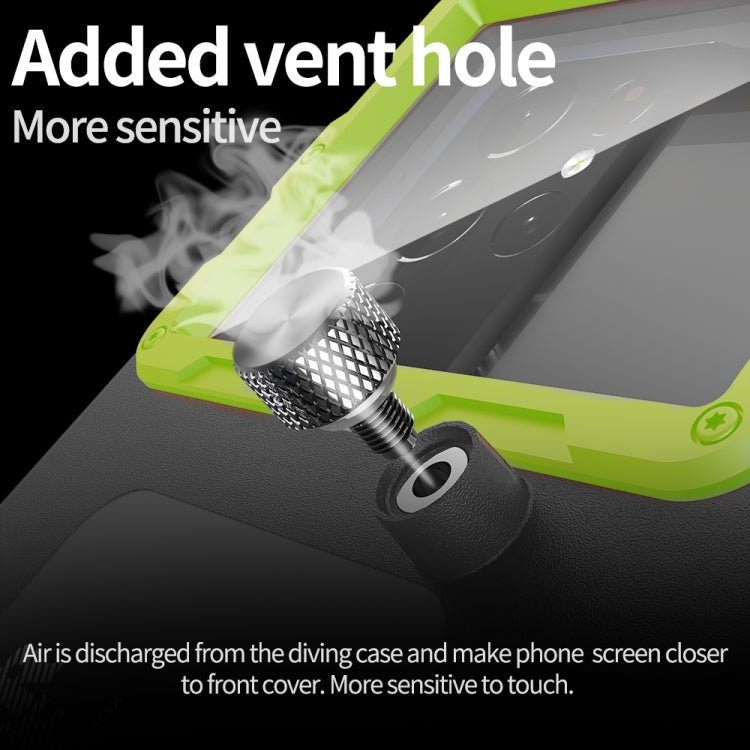 Diving Shell Gen2 Upgrade IP68 Waterproof Phone Case(Black Green) - Waterproof Bag by PMC TechLife | Online Shopping South Africa | PMC TechLife | Buy Now Pay Later Mobicred