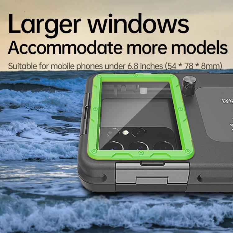 Diving Shell Gen2 Upgrade IP68 Waterproof Phone Case(Black Green) - Waterproof Bag by PMC TechLife | Online Shopping South Africa | PMC TechLife | Buy Now Pay Later Mobicred
