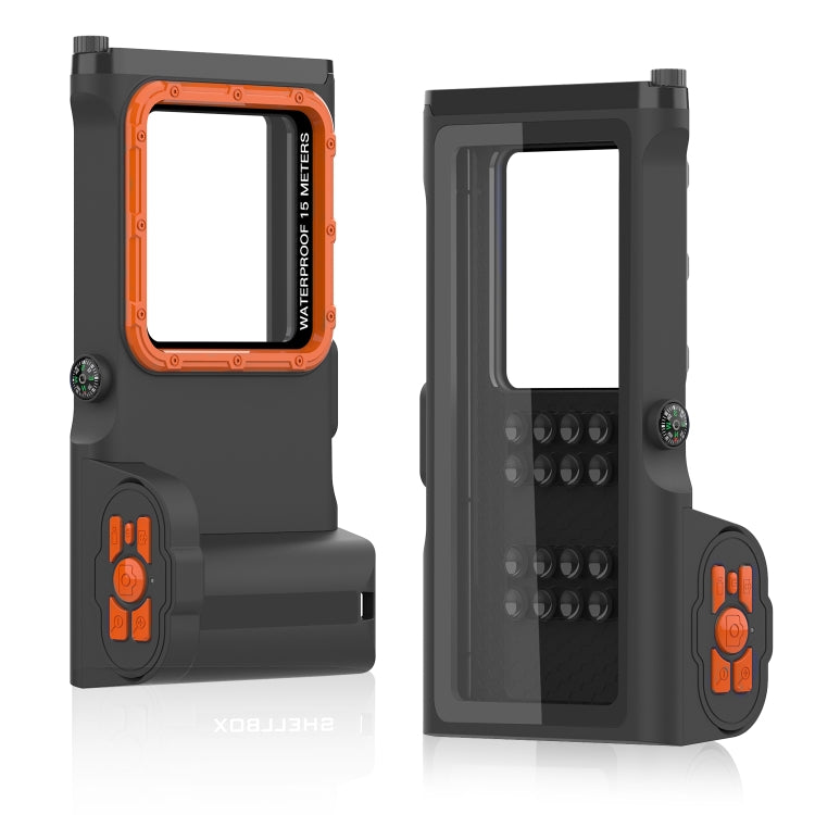 Diving Shell Gen3 Bluetooth Waterproof Phone Case(Black Orange) - Waterproof Bag by PMC TechLife | Online Shopping South Africa | PMC TechLife | Buy Now Pay Later Mobicred
