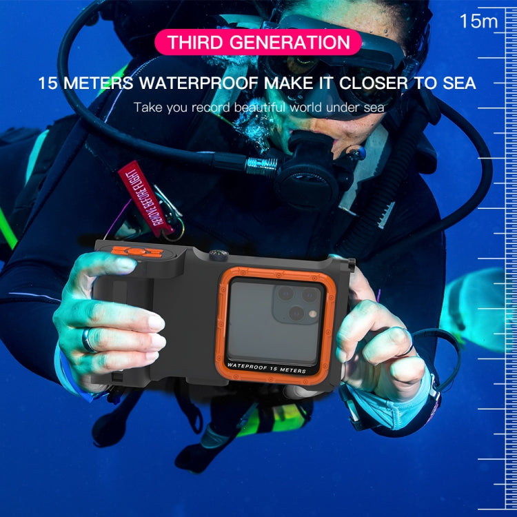 Diving Shell Gen3 Bluetooth Waterproof Phone Case(Black Orange) - Waterproof Bag by PMC TechLife | Online Shopping South Africa | PMC TechLife | Buy Now Pay Later Mobicred