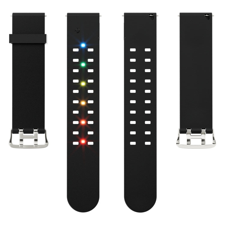 For Apple Watch SE 40mm Luminous Colorful Light Silicone Watch Band(Black) - Watch Bands by PMC TechLife | Online Shopping South Africa | PMC TechLife