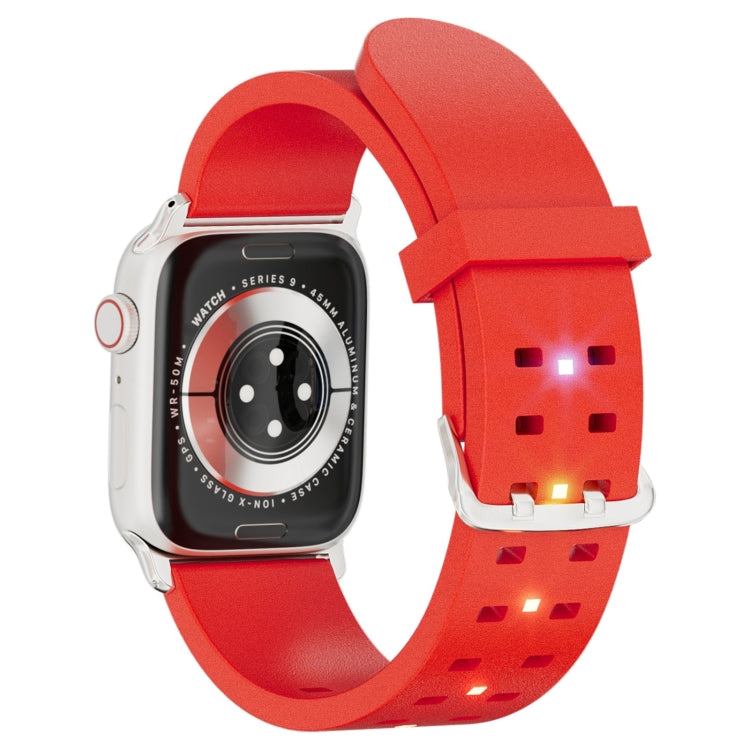 For Apple Watch SE 40mm Luminous Colorful Light Silicone Watch Band(Red) - Watch Bands by PMC TechLife | Online Shopping South Africa | PMC TechLife