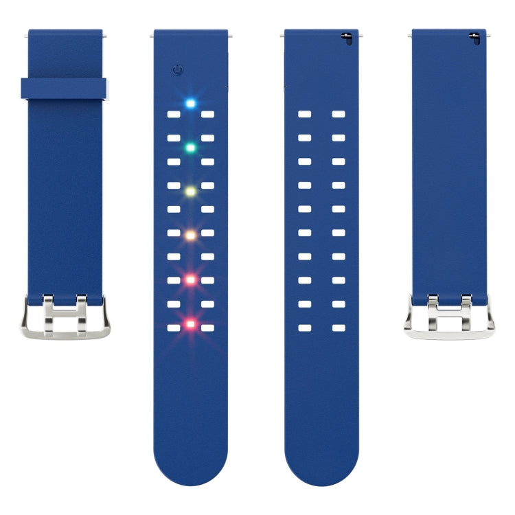 For Apple Watch 42mm Luminous Colorful Light Silicone Watch Band(Blue) - Watch Bands by PMC TechLife | Online Shopping South Africa | PMC TechLife