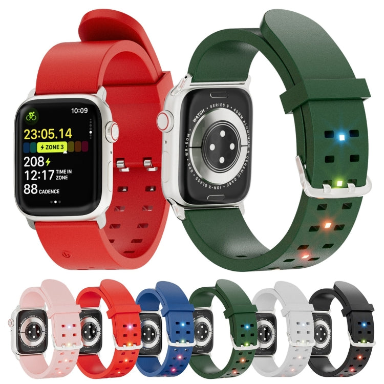 For Apple Watch 38mm Luminous Colorful Light Silicone Watch Band(Blue) - Watch Bands by PMC TechLife | Online Shopping South Africa | PMC TechLife