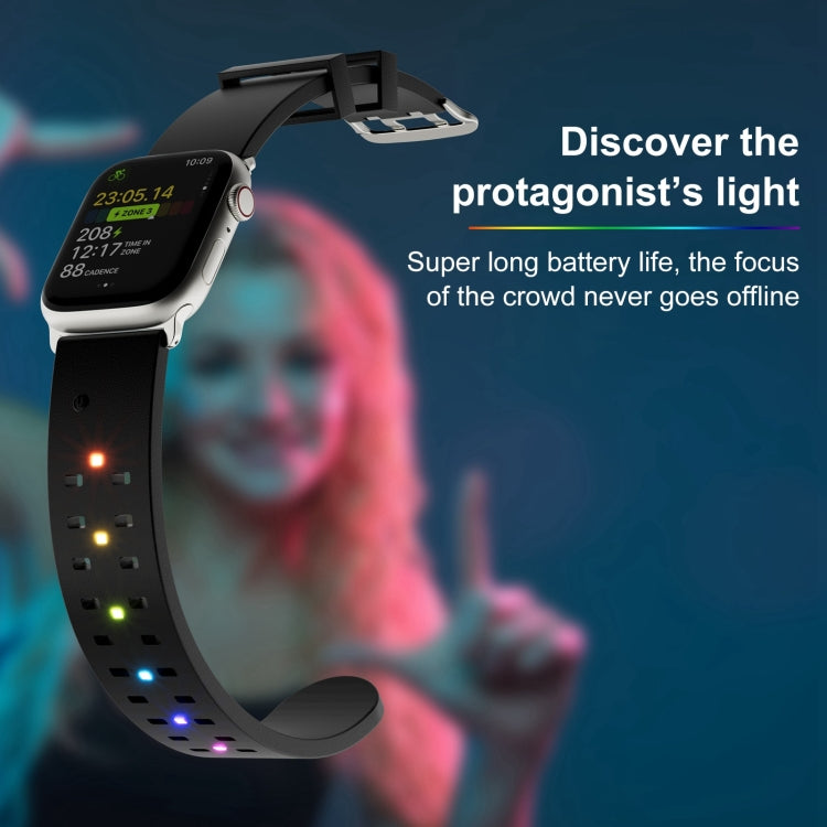 For Apple Watch SE 40mm Luminous Colorful Light Silicone Watch Band(Blue) - Watch Bands by PMC TechLife | Online Shopping South Africa | PMC TechLife