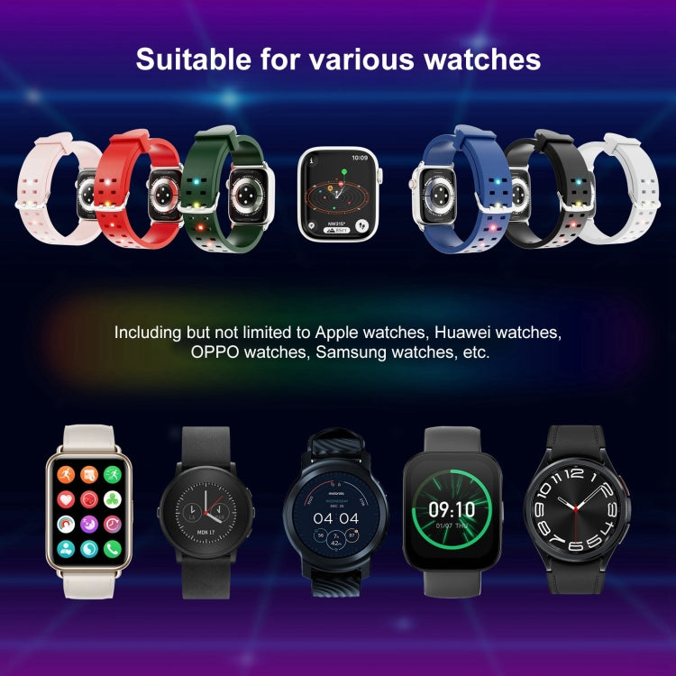 For Apple Watch SE 2022 44mm Luminous Colorful Light Silicone Watch Band(Black) - Watch Bands by PMC Jewellery | Online Shopping South Africa | PMC Jewellery