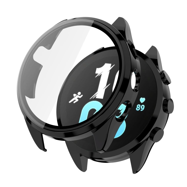 For Garmin Forerunner 165 PC + Tempered Film Integrated Watch Protective Case(Black) - Watch Cases by PMC TechLife | Online Shopping South Africa | PMC TechLife