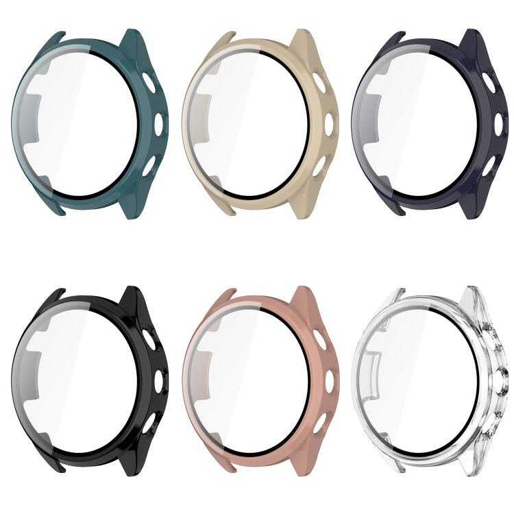 For Garmin Forerunner 165 PC + Tempered Film Integrated Watch Protective Case(Black) - Watch Cases by PMC TechLife | Online Shopping South Africa | PMC TechLife