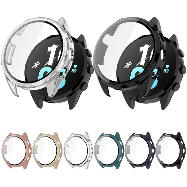 For Garmin Forerunner 165 PC + Tempered Film Integrated Watch Protective Case(Black) - Watch Cases by PMC TechLife | Online Shopping South Africa | PMC TechLife