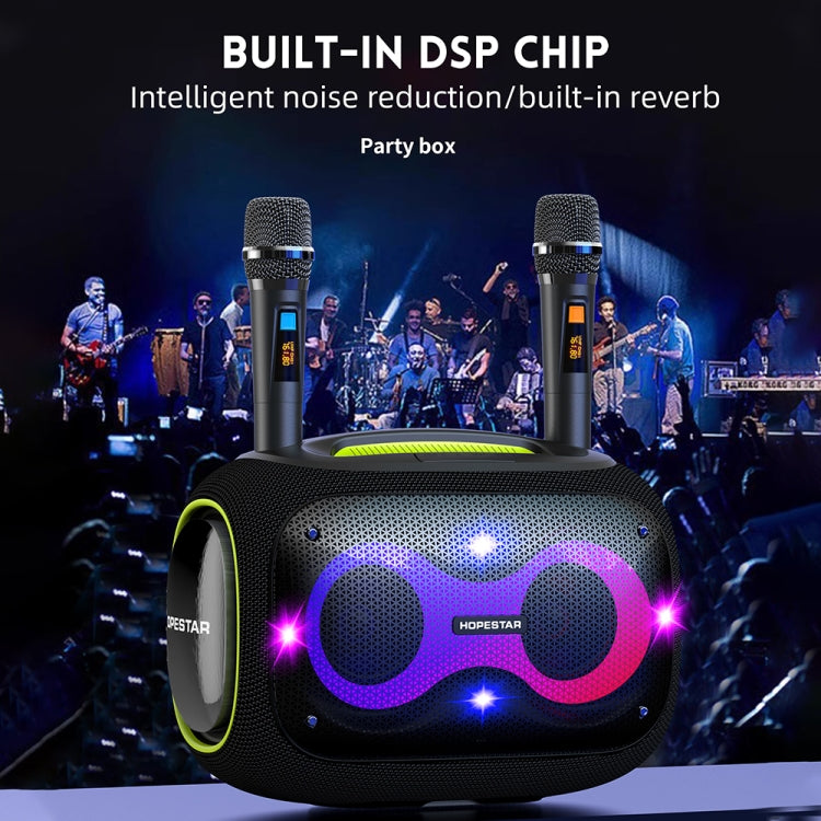 HOPESTAR Party Box 120W Karaoke Bluetooth Speaker with 2 Microphones(Black) - Desktop Speaker by HOPESTAR | Online Shopping South Africa | PMC Jewellery | Buy Now Pay Later Mobicred