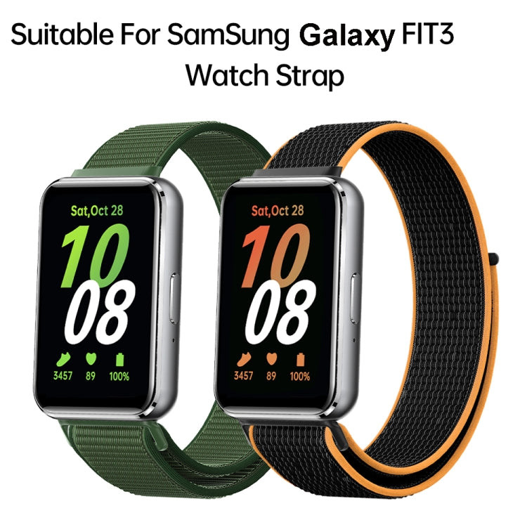For Samsung Galaxy Fit 3 Woven Nylon Loop Watch Band(Army Green) - Watch Bands by PMC TechLife | Online Shopping South Africa | PMC TechLife
