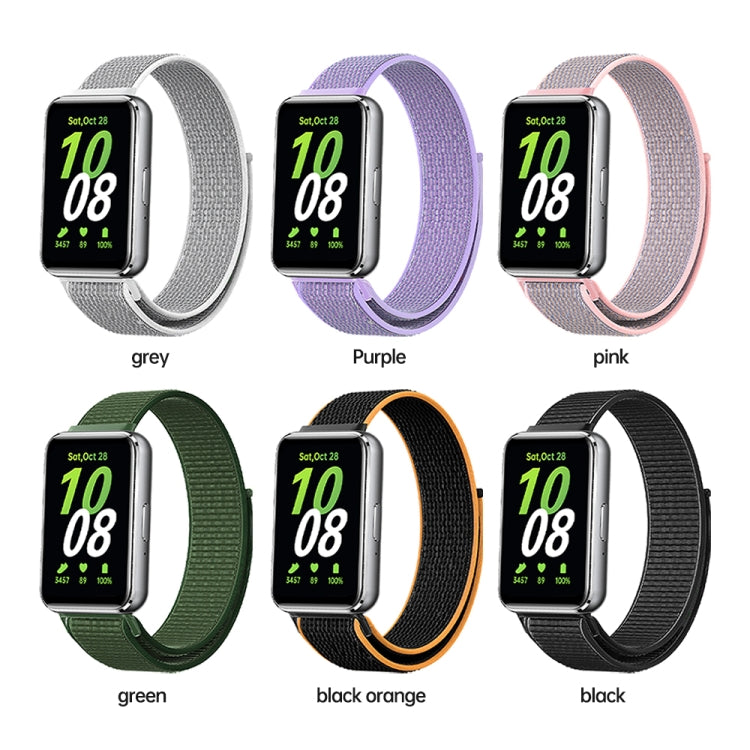 For Samsung Galaxy Fit 3 Woven Nylon Loop Watch Band(Army Green) - Watch Bands by PMC TechLife | Online Shopping South Africa | PMC TechLife