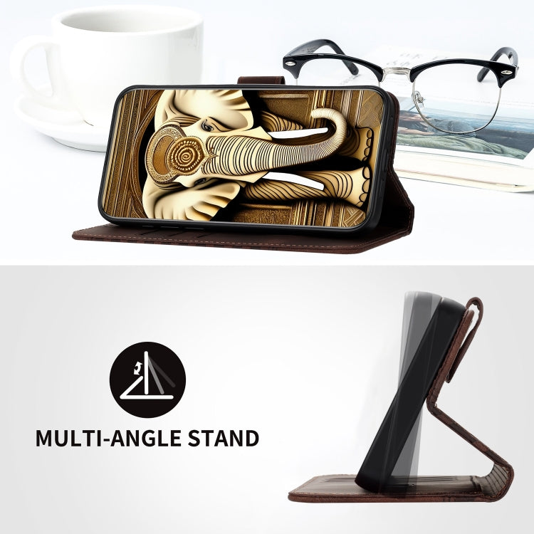 For Tecno Spark Go 2024 YX0060 Elephant Head Embossed Phone Leather Case with Lanyard(Coffee) - Tecno Cases by PMC Jewellery | Online Shopping South Africa | PMC Jewellery | Buy Now Pay Later Mobicred
