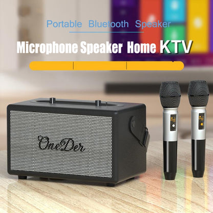 Oneder D7 Bluetooth Speaker Outdoor Karaoke Wireless Speakers With Two Mic(Orange) - Desktop Speaker by OneDer | Online Shopping South Africa | PMC Jewellery | Buy Now Pay Later Mobicred