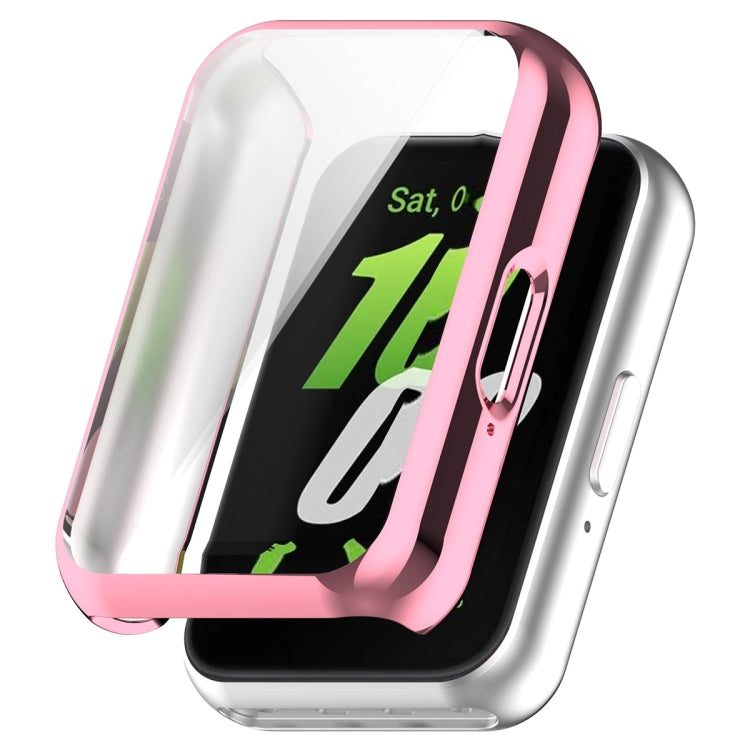 For Samsung Galaxy Fit 3 Full Coverage TPU Electroplated Watch Protective Case(Pink) - Watch Cases by PMC TechLife | Online Shopping South Africa | PMC TechLife