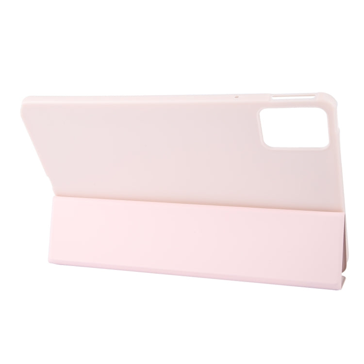 For Lenovo Tab M11/ Xiaoxin Pad 11 2024 Tri-fold Silicone Leather Tablet Case(Pink) - Lenovo by PMC Jewellery | Online Shopping South Africa | PMC Jewellery | Buy Now Pay Later Mobicred