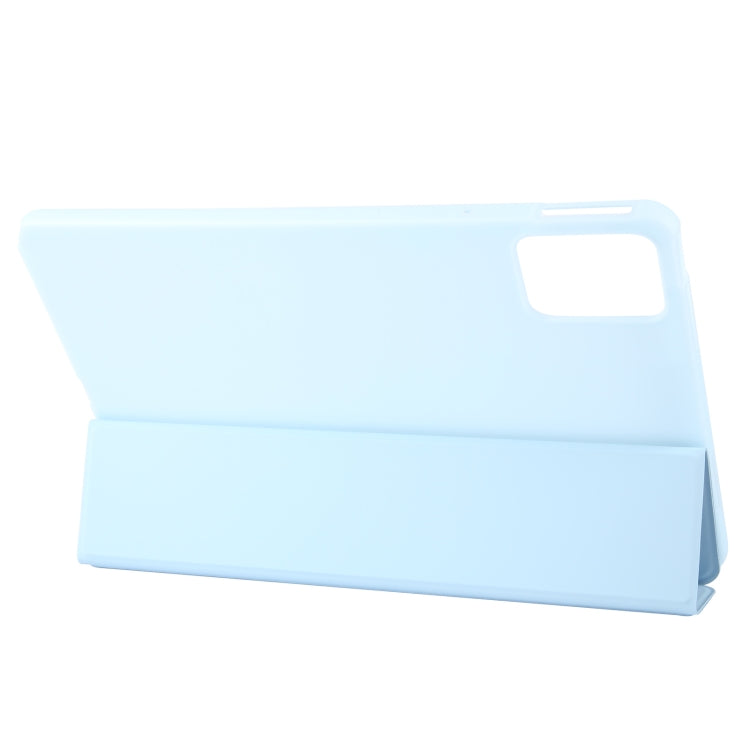 For Lenovo Tab M11/ Xiaoxin Pad 11 2024 Tri-fold Silicone Leather Tablet Case(Ice Blue) - Lenovo by PMC Jewellery | Online Shopping South Africa | PMC Jewellery | Buy Now Pay Later Mobicred