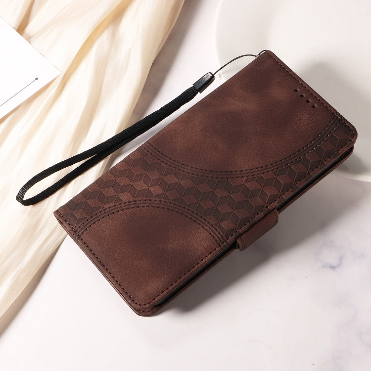 For iPhone SE 2024 Embossed Rhombus Starry Leather Phone Case(Brown) - free shipping - PMC TechLife - Order now!