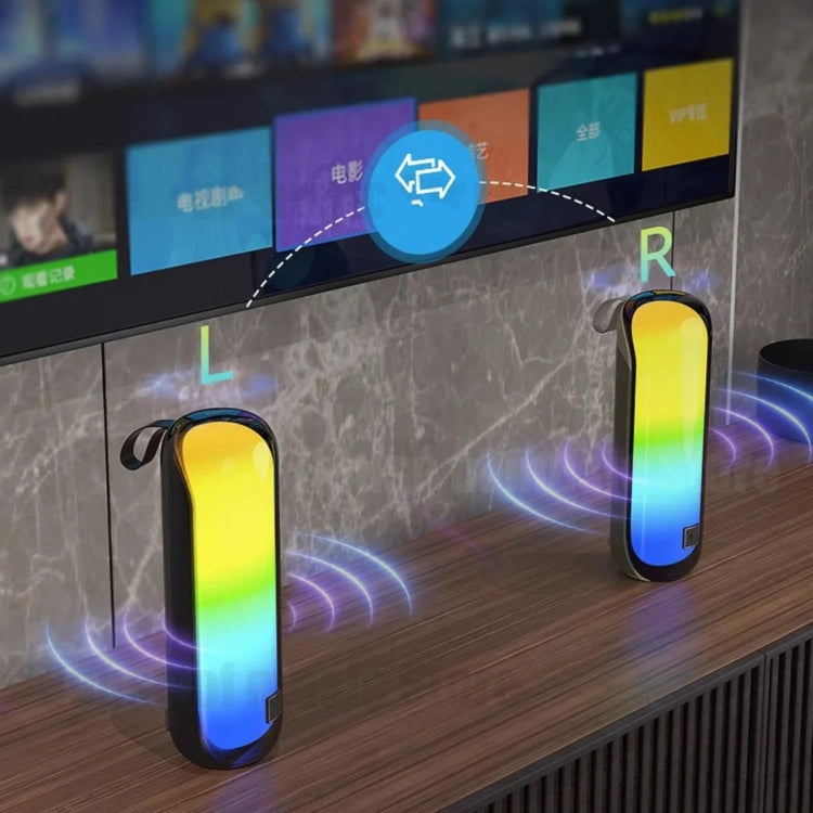 T&G TG-384 Mini Portable Bluetooth Speaker Support TF / U-disk / RGB Light(Cyan) - free shipping - PMC Jewellery - Order now!