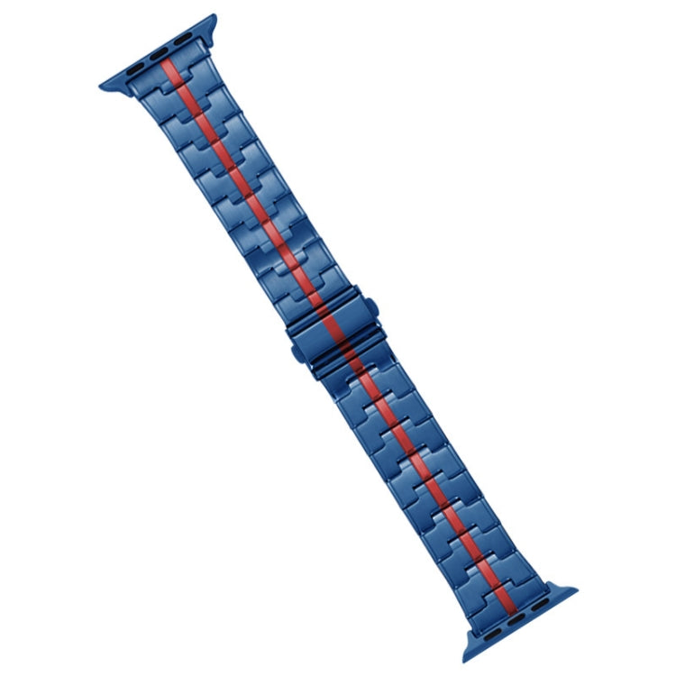 For Apple Watch 42mm Stainless Steel Watch Band(Blue Red) - free shipping - PMC TechLife - Order now!