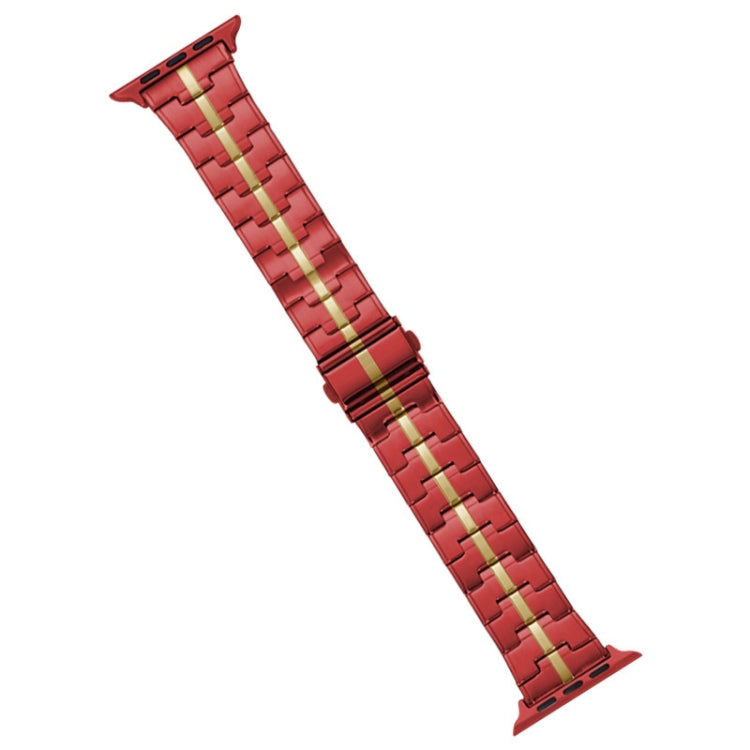 For Apple Watch 38mm Stainless Steel Watch Band(Red Yelllow) - free shipping - PMC TechLife - Order now!