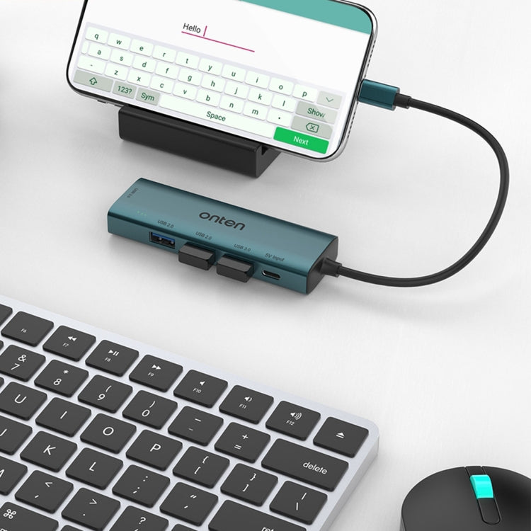 Onten UC119 5 in 1 USB-C / Type-C to USB 4-Ports USB HUB with 5V Input - free shipping - PMC Jewellery - Order now!