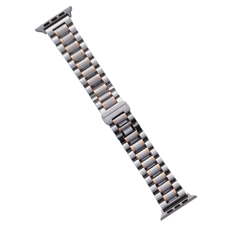 For Apple Watch 42mm Five-Beads Stainless Steel Watch Band(Silver Rose Gold) - free shipping - PMC TechLife - Order now!