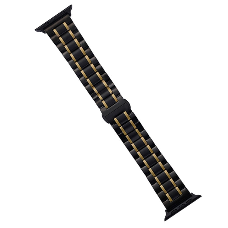 For Apple Watch 38mm Five-Beads Stainless Steel Watch Band(Black Gold) - free shipping - PMC TechLife - Order now!