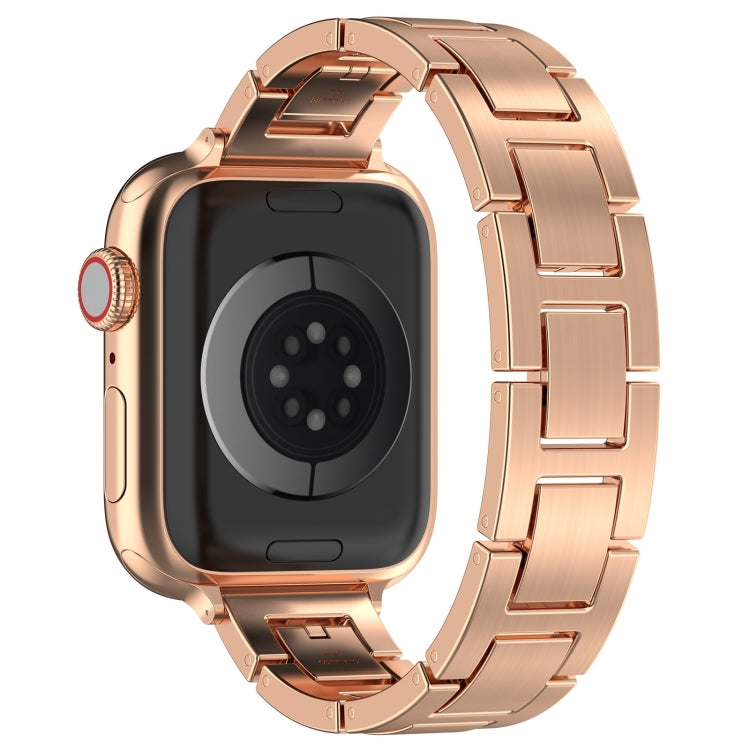 For Apple Watch Series 5 40mm H Slim Stainless Steel Watch Band(Rose Gold) - Watch Bands by PMC Jewellery | Online Shopping South Africa | PMC Jewellery