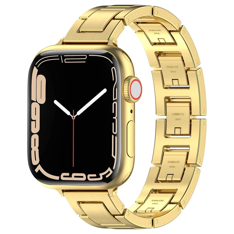 For Apple Watch 42mm H Slim Stainless Steel Watch Band(Gold) - free shipping - PMC TechLife - Order now!