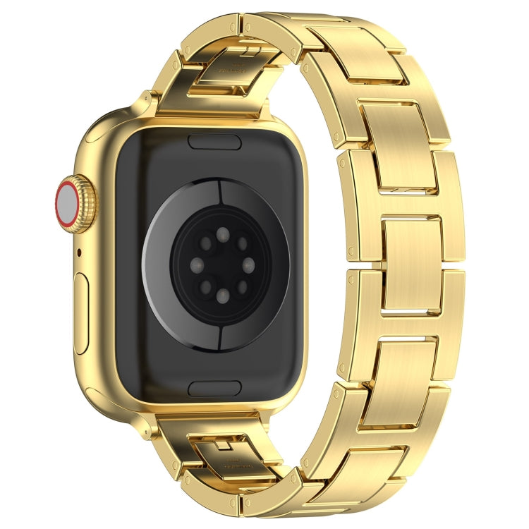 For Apple Watch 42mm H Slim Stainless Steel Watch Band(Gold) - free shipping - PMC TechLife - Order now!