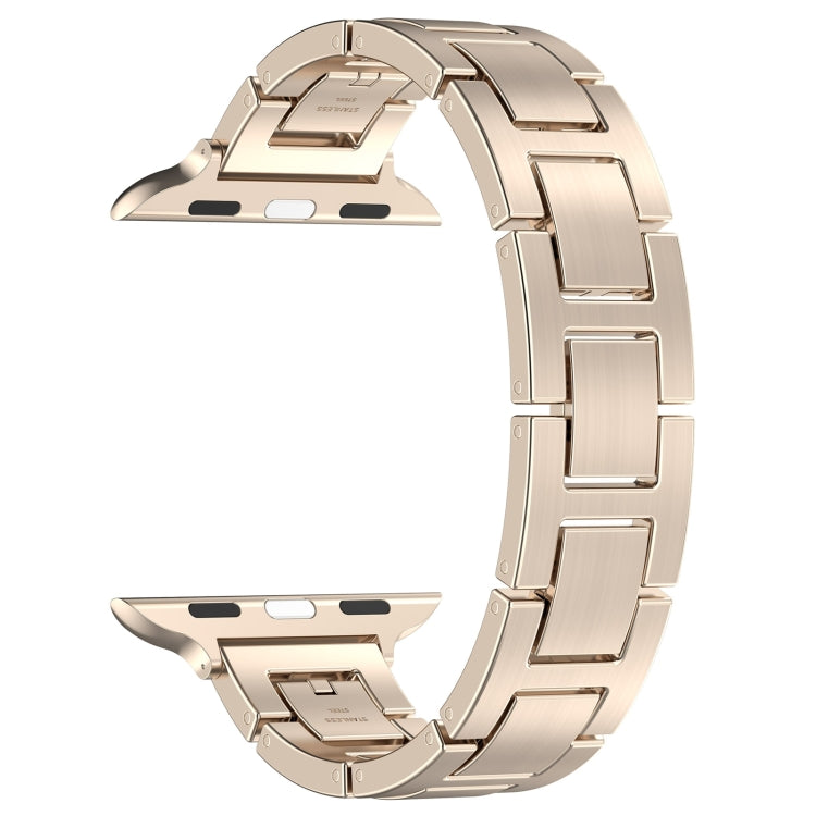 For Apple Watch 38mm H Slim Stainless Steel Watch Band(Starlight) - Watch Bands by PMC TechLife | Online Shopping South Africa | PMC TechLife