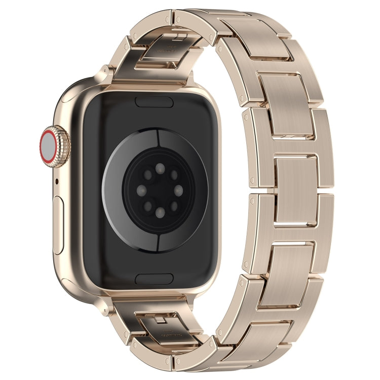 For Apple Watch 38mm H Slim Stainless Steel Watch Band(Starlight) - Watch Bands by PMC TechLife | Online Shopping South Africa | PMC TechLife