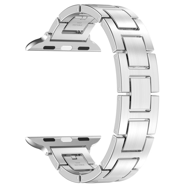 For Apple Watch 38mm H Slim Stainless Steel Watch Band(Silver) - Watch Bands by PMC TechLife | Online Shopping South Africa | PMC TechLife