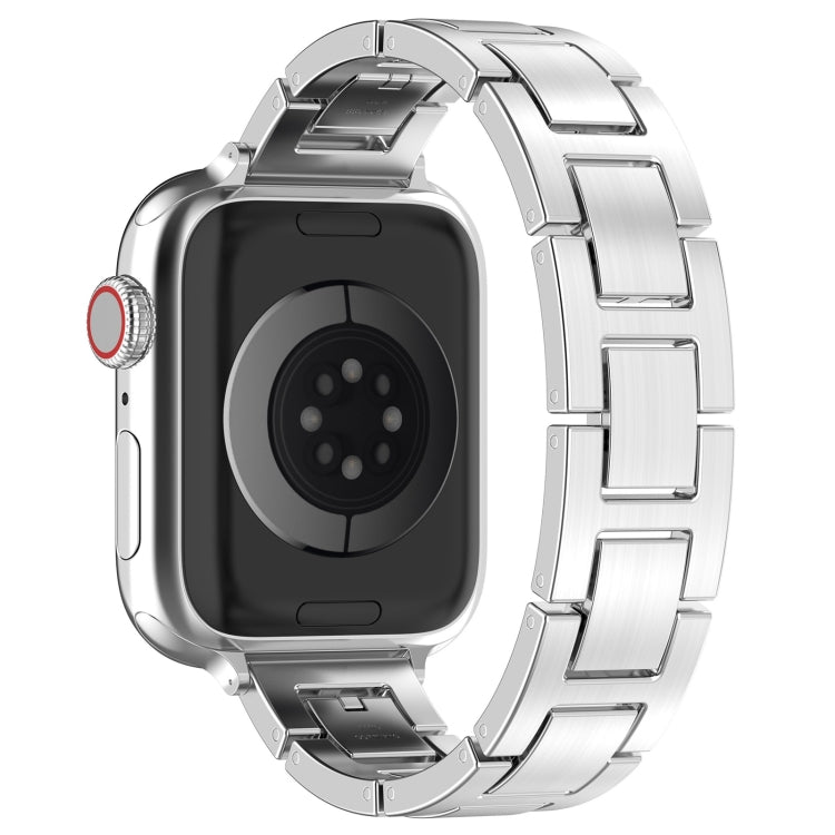 For Apple Watch 38mm H Slim Stainless Steel Watch Band(Silver) - Watch Bands by PMC TechLife | Online Shopping South Africa | PMC TechLife
