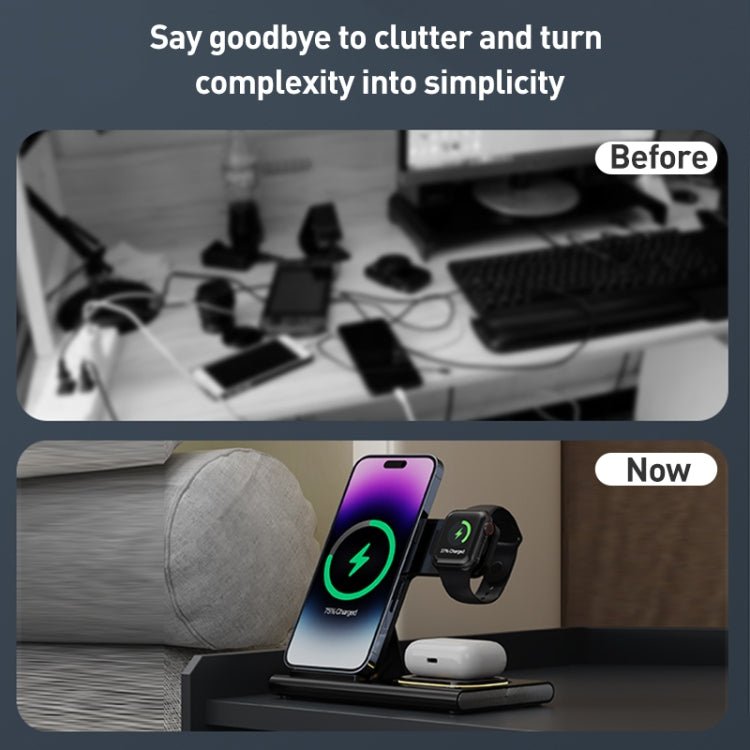 A80 3 in 1 15W Folding Wireless Charger(White) - free shipping - PMC Jewellery - Order now!