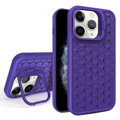 For iPhone 11 Pro Max Honeycomb Radiating Lens Holder Magsafe Phone Case(Purple) - iPhone 11 Pro Max Cases by PMC Jewellery | Online Shopping South Africa | PMC Jewellery