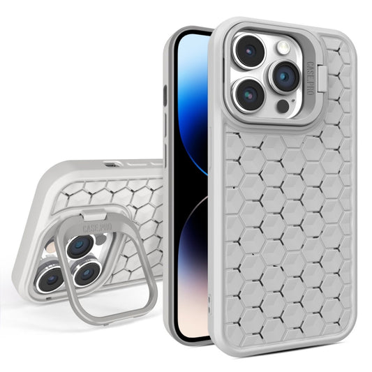 For iPhone 14 Pro Honeycomb Radiating Lens Holder Magsafe Phone Case(Grey) - iPhone 14 Pro Cases by PMC Jewellery | Online Shopping South Africa | PMC Jewellery