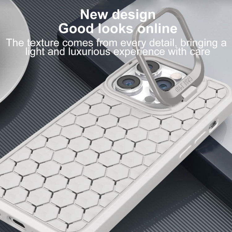 For iPhone 15 Honeycomb Radiating Lens Holder Magsafe Phone Case(Grey) - iPhone 15 Cases by PMC Jewellery | Online Shopping South Africa | PMC Jewellery