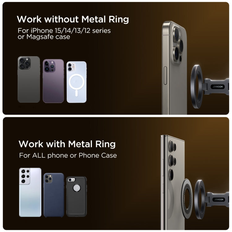 JOYROOM JR-ZS403 Metal Foldable Magnetic Car Phone Mount(Black) - free shipping - PMC TechLife - Order now!