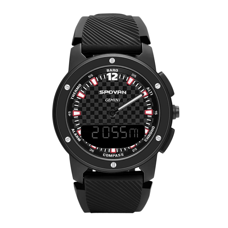 SPOVAN Gemini Outdoor Mountaineering Altitude Barometric Waterproof Sports Watch(Black) - Smart Watches by SPOVAN | Online Shopping South Africa | PMC Jewellery | Buy Now Pay Later Mobicred