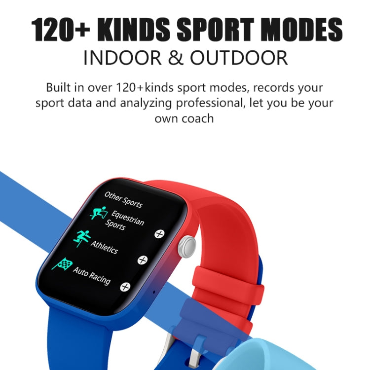 P43 1.8 inch TFT Screen Bluetooth Smart Watch, Support Heart Rate Monitoring & 100+ Sports Modes(Blue) - Smart Watches by PMC Jewellery | Online Shopping South Africa | PMC Jewellery