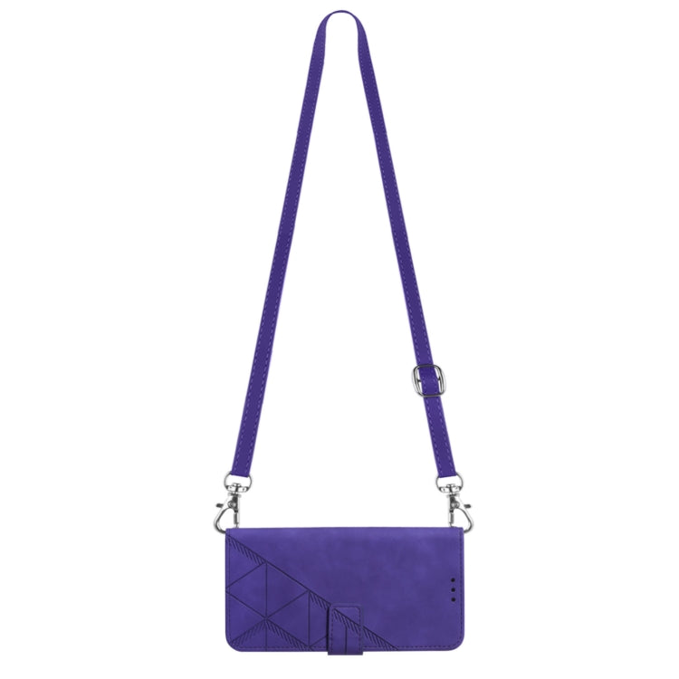 For Google Pixel 9 Crossbody 3D Embossed Flip Leather Phone Case(Purple) - Google Cases by PMC TechLife | Online Shopping South Africa | PMC TechLife | Buy Now Pay Later Mobicred