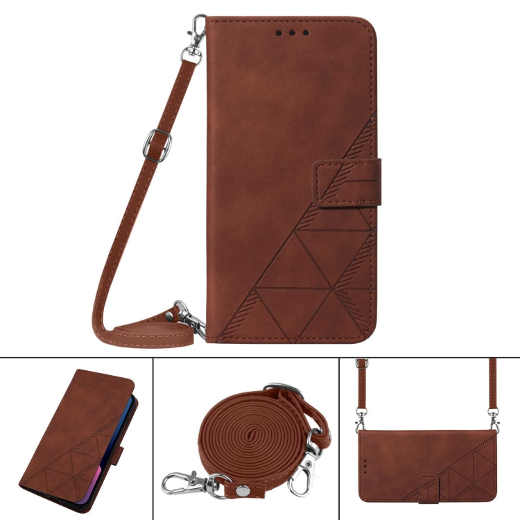 For Google Pixel 9 Pro Crossbody 3D Embossed Flip Leather Phone Case(Brown) - Google Cases by PMC TechLife | Online Shopping South Africa | PMC TechLife | Buy Now Pay Later Mobicred