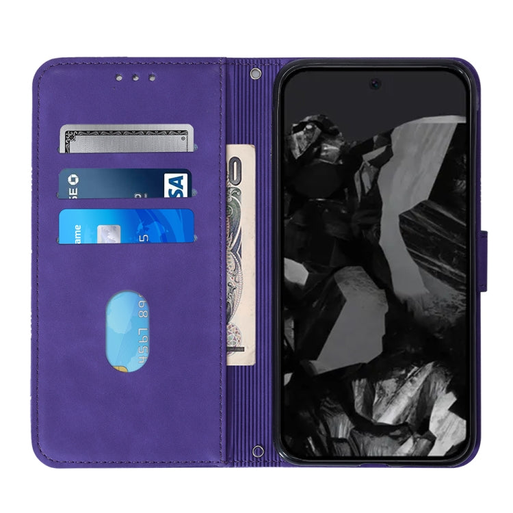 For Google Pixel 9 Pro Crossbody 3D Embossed Flip Leather Phone Case(Purple) - Google Cases by PMC Jewellery | Online Shopping South Africa | PMC Jewellery | Buy Now Pay Later Mobicred